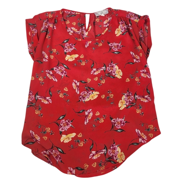 Pink Rose Floral Blouse Size M - Picture 1 of 6